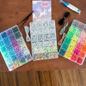 Unicorn Pony Bead Craft Kit - Multicolor Kids Jewelry Making Set
